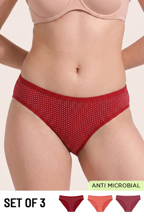 Zivame Low Rise Full Coverage Bikini Panty (Pack of 3) - Multicolor Buy Zivame Low Rise Full Coverage Bikini Panty (Pack of 3) - Multicolor